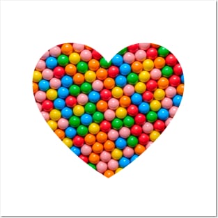 Colorful Gumball Heart Posters and Art